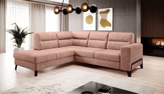 Anglika Sofa m. Sjeselong 4 seters   Rosa