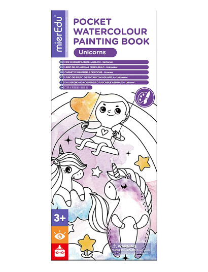 mierEdu Pocket Watercolouring Book - Unicorns - Multi/patterned - ONE SIZE