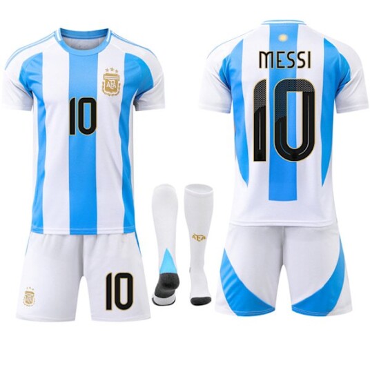 24 25 Argentina 3 Stjerner Fotballdrakter Sett Barn Fotballklær Nr. 10 Messi 24