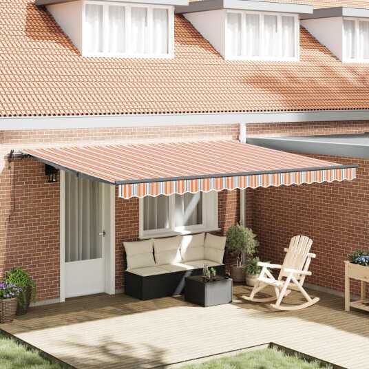 Automatisk Uttrekkbar Markise Multicolor Stripe 450x350 cm