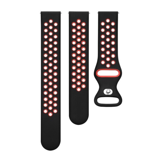 TRIACLE SPORT-SILIKONREIM UNIVERSAL 22 MM SVART/RØD (N)