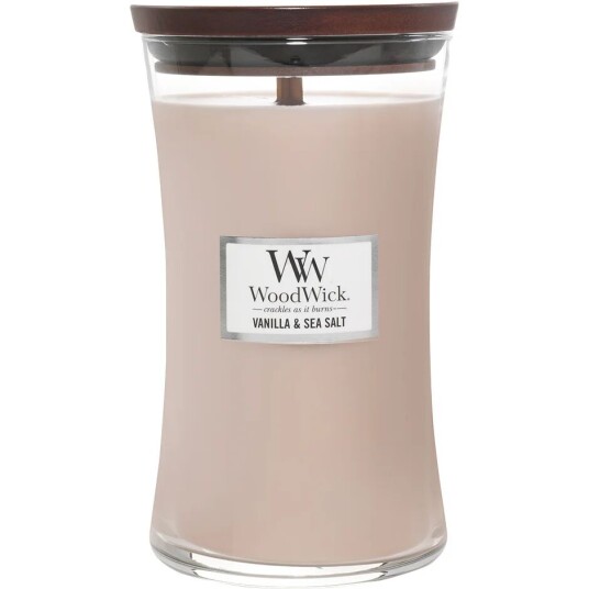 Woodwick Vanilla & Sea Salt, Duftlys