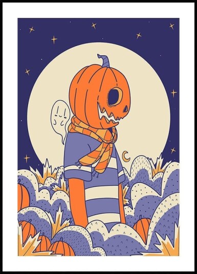 Pumpkin and ghost Poster Plakat / 70x100cm