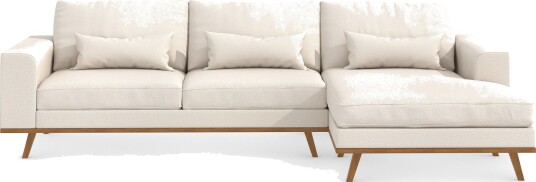 Copenhagen 4 seters Høyrevendt L formet Divansofa i Stoff Beige
