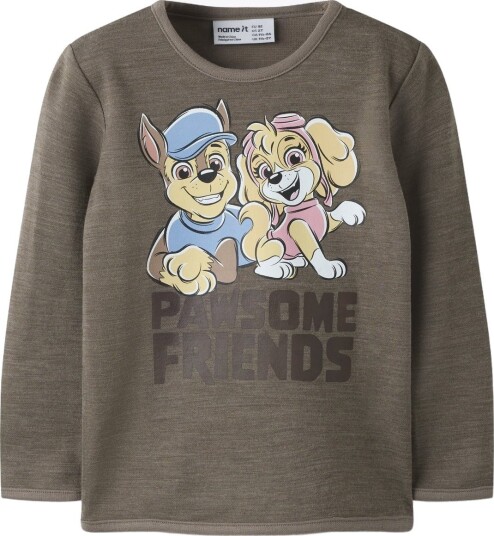 Name It Wuppo Paw Patrol Wool/Cotton Long Sleeve Top Brun 116