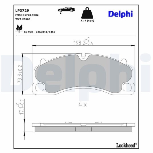 Bremseklosser DELPHI LP3729 Bremseklosser DELPHI LP3729