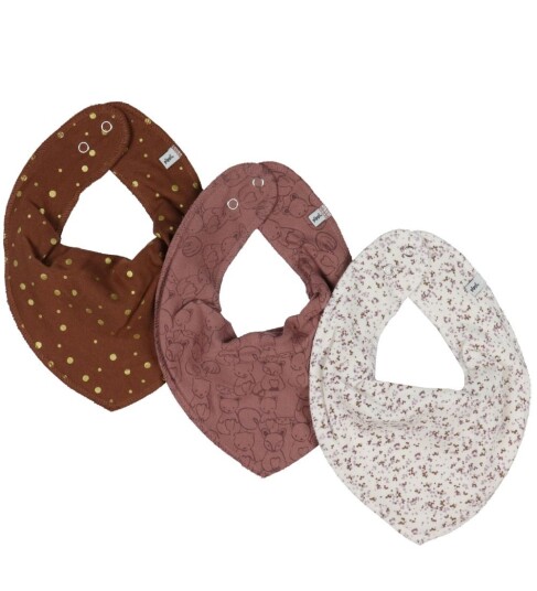 Pippi Bandana Bib Girl -Aop (3-Pack) - Brown - ONE SIZE Pippi Bandana Bib Girl -Aop (3-Pack) - Brown - ONE SIZE