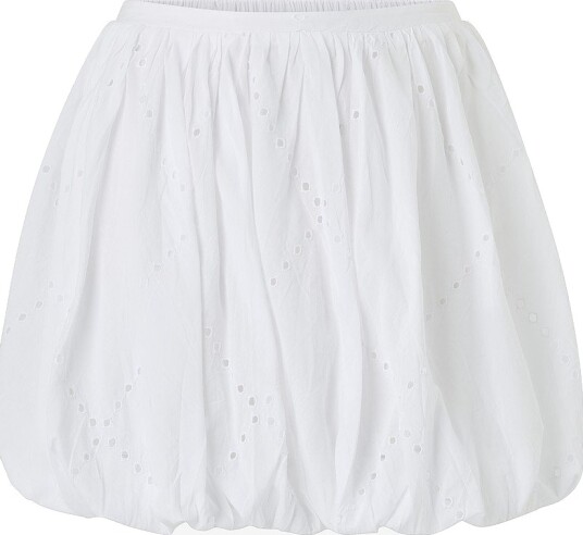 Gina Tricot Ballongskjørt Embroidery Hvit