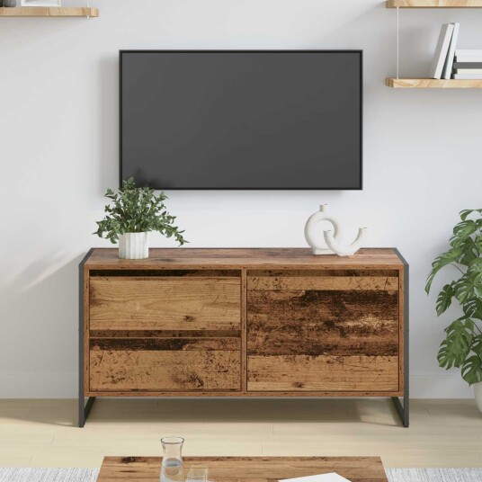  TV skap med skuff Gamle tre 100 x 36 x 49.5 cm Konstruert tre
