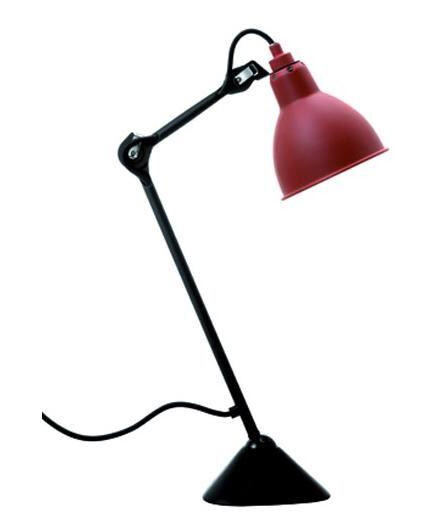 Lampe Gras N205 Bordlampe Matt Sort & Matt Rød