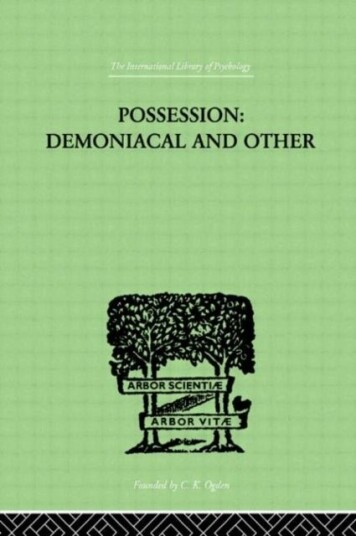Possession Demoniacal And Other