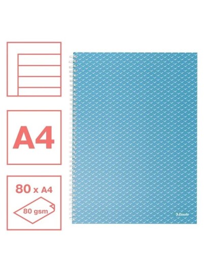 Esselte Colour"Breeze A4 Notebook lined wirebound Blue