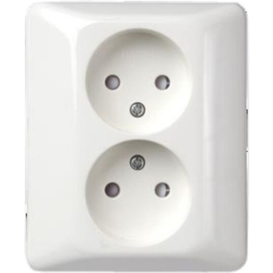 Elko Stikkontakt Dobbel Innfelt Uten Jord RS1051 PT PH - 1510327