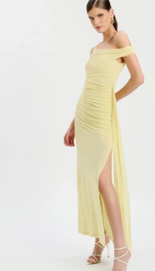 Bardot Layana Asym Maxi Dress   Yellow   XL