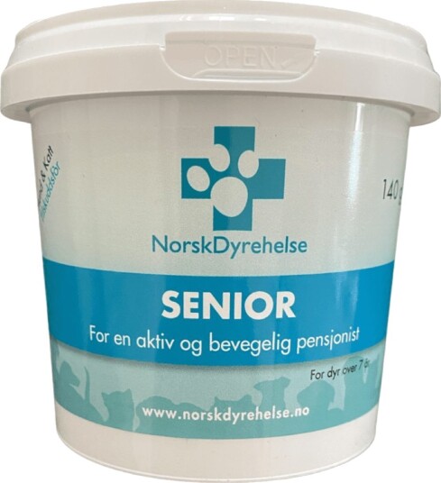 Norsk Dyrehelse Senior Kosttilskudd Hund 140 g med Vitaminer og Næringsstoffer Norsk Dyrehelse Senior Kosttilskudd Hund 140 g med Vitaminer og Næringsstoffer