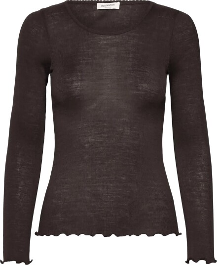 Rosemunde Rwburlington Wool Ls O Neck T Shirt MOLE XS