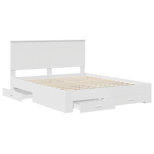 Sengestamme med hodegjerde Hvit 160 x 200 cm Konstruert tre