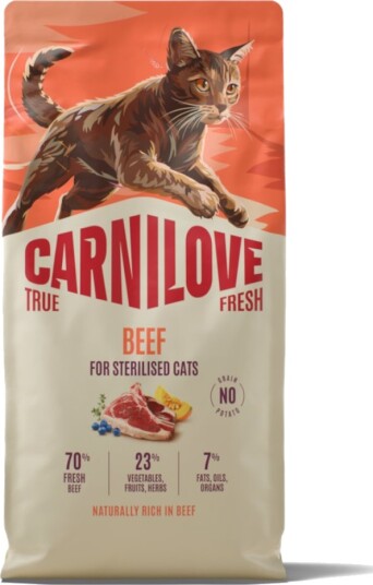 Carnilove True Fresh Adult Sterilised Tørrfôr Okse 2x6kg Carnilove True Fresh Adult Sterilised Tørrfôr Okse 2x6kg