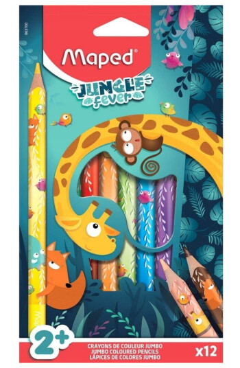 Kartlagt *****Jumbo Jungle Trekantede Fargestifter 12/Pud 863700