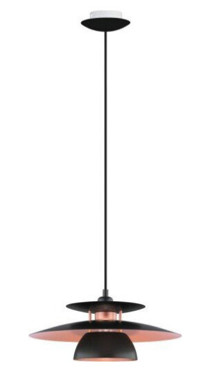 Eglo Brenda pendellampe svart/kobber Ø43 cm