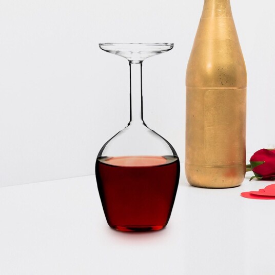 Novelty Oppned Vinglass Festlig Gadgets 350ml