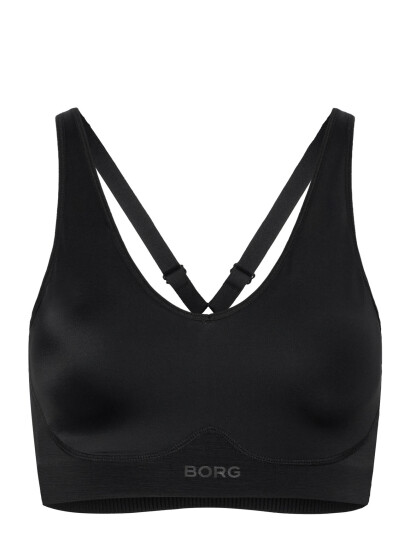 Björn Borg Borg Mid V Support Sports Bra   Black   S