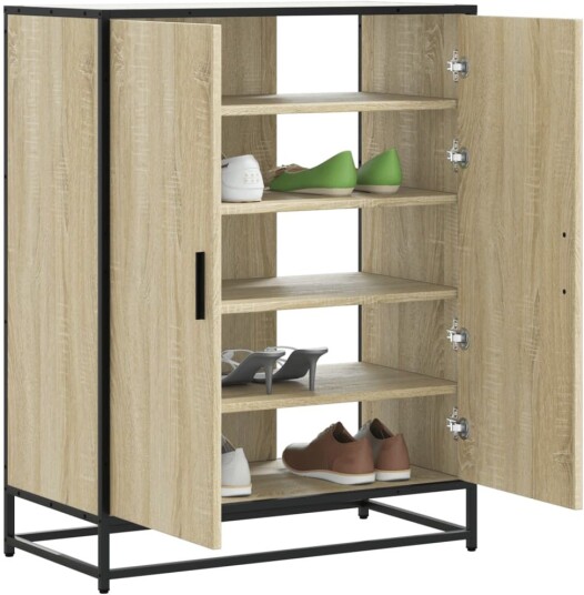 Skoskap sonoma eik 75x38x97,5 cm konstruert tre og metall 8721102923722
