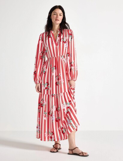 Lindex Long Sleeved Maxi Dress   Red   M