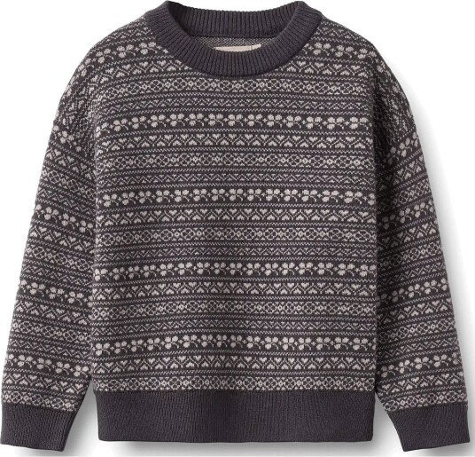 Wheat Jacquard Pullover Elias GREY PLUM 140