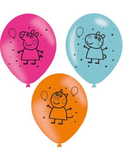 Amscan 6 stk 23 cm Peppa Pig Latexballonger 997378