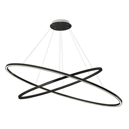 Nemo Ellisse Dobbelt Taklampe Sort/ Hvit 2700K