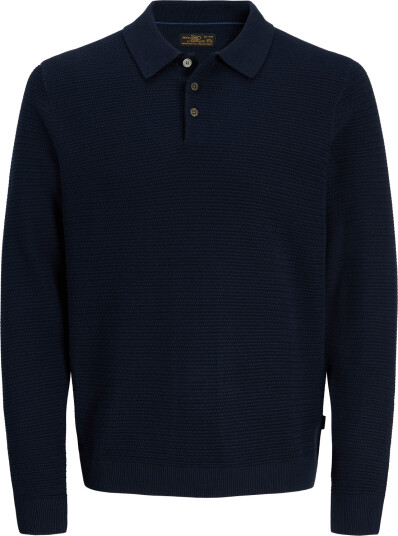 Jack & Jones Jprbluriley Knit Polo Ls Navy XXL