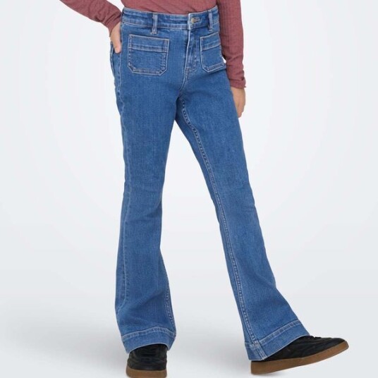 Kids Only Kogmadison flared fit jeans Light Blue Denim 134
