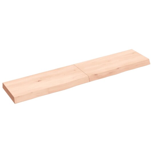 vidaXL Vegghylle 140x30x6 cm ubehandlet heltre eik
