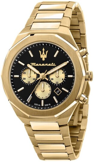 Maserati Herreklokke R8873642001 Sfida Sort/Gulltonet stål Ø45 mm