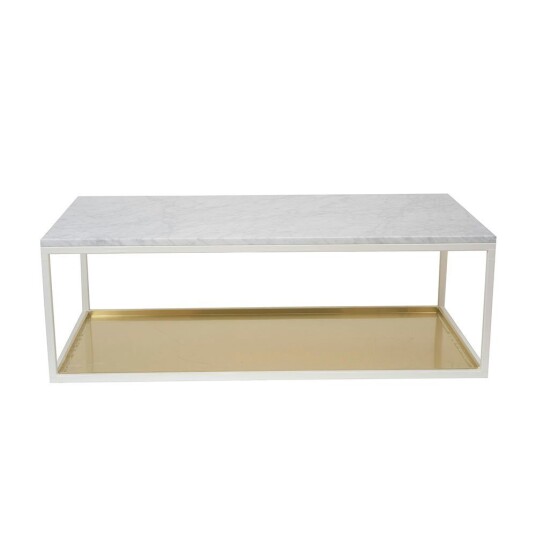 Scherlin Salongbord 11 Marmor/Messing 120x60cm Hvit