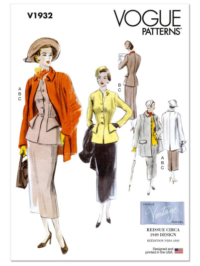 Vogue 1932 - Vintage Kåpe & Drakt B5 (8-10-12-14-16)