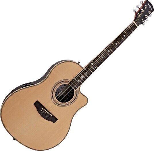 Gear4Music Roundback Elektroakustisk Gitar Natur