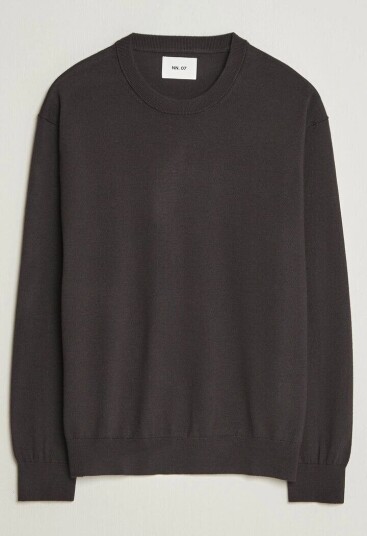 NN07 Nate Wool Knitted Crew Neck Deep Truffle