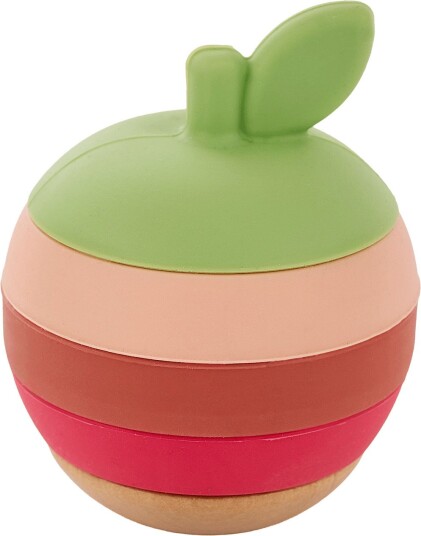 JaBaDaBaDo Stacking Toy Apple Silicone - MULTI COLOURED - One Size