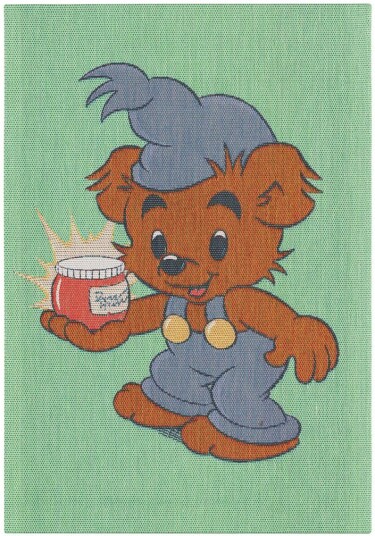 Ekelund Linneväveri Bamse kjøkkenhåndkle 35x50 cm Blå grønn