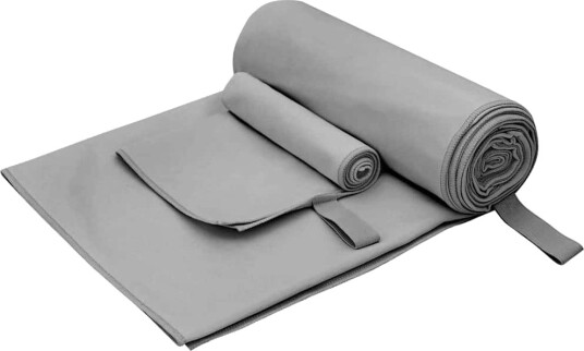 vidaXL Sports håndklesett 2 stk. Mørkegrå 50 x 30 cm 200 x 100 cm