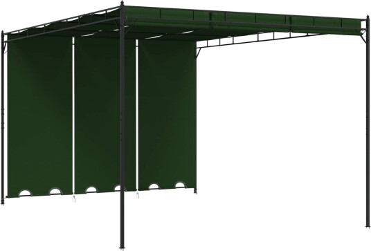 vidaXL Paviljong 4 x 3 x 2,3 m Grønn Polyester og stål