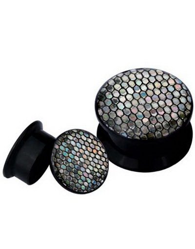 Reptile Skin Svart Akryl Plugg 14 mm