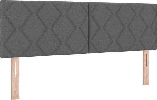 Box Spring Seng med Madrass Mørk Grå 160x200 cm Stoff