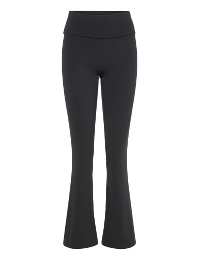 Weekday Folded Waist Flared Yoga Tights - Black - XS