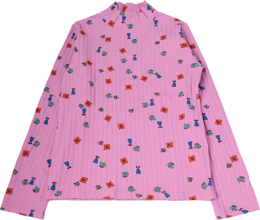 Bobo Choses Blossom All Over Turtleneck T Shirt Pink 155