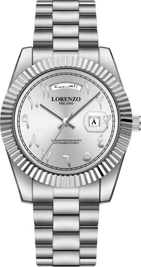 Lorenzo Day Date Arabic Silver Lorenzo Day Date Arabic Silver