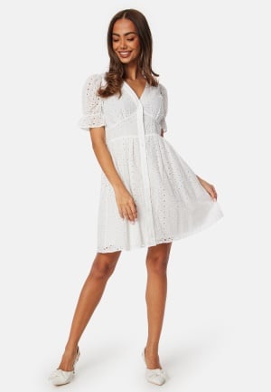BUBBLEROOM Nettie Broderi Anglaise Dress White 38