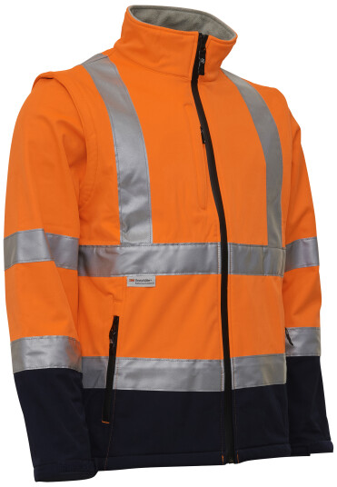 Elka Hi Vis Softshelljakke Avt. Ermer 086500r Org/navy Str. 3XL